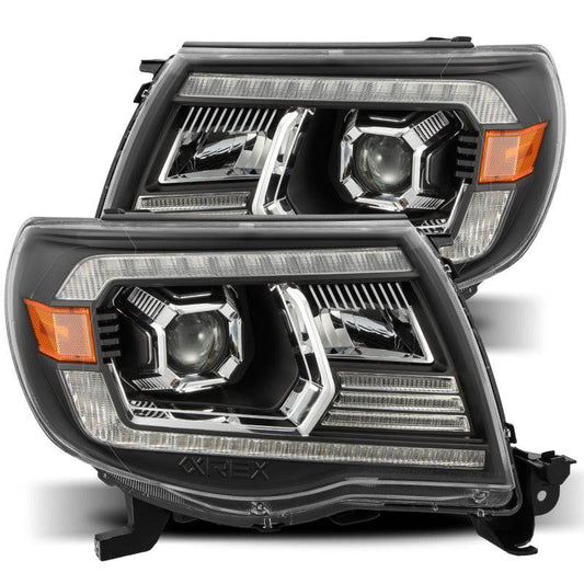 AlphaRex 05-11 Toyota Tacoma PRO-Series Projector Headlights Plank Style Design Black w/DRL - My Store