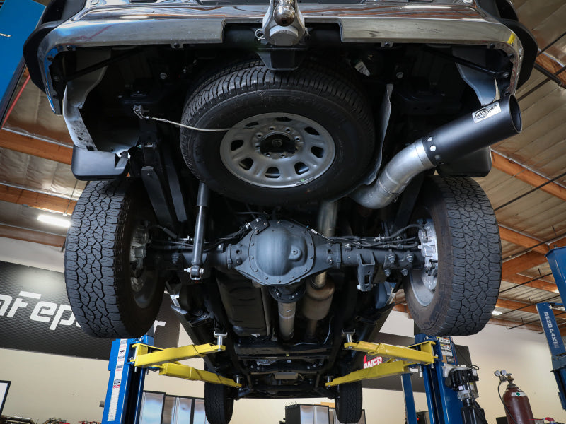 aFe Large Bore-HD 5 IN 409 SS DPF-Back Exhaust System w/Black Tip 20-21 GM Truck V8-6.6L - Mammoth Racing -