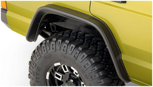 Bushwacker 84-01 Jeep Cherokee Flat Style Flares 2pc - Black - Mammoth Racing -