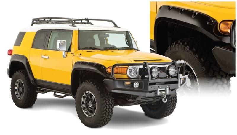 Bushwacker 07-14 Toyota FJ Cruiser Pocket Style Flares 4pc - Black - Mammoth Racing -