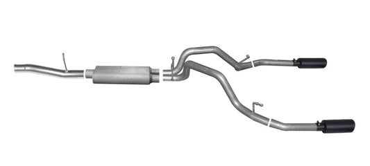 Gibson 11-19 Chevrolet Silverado 2500 HD LT 6.0l 3.5in/3in Cat-Back Dual Split Exhaust - Black Elite - Mammoth Racing -