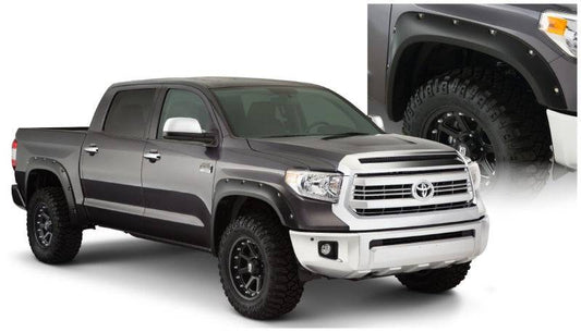 Bushwacker 14-18 Toyota Tundra Fleetside Pocket Style Flares 4pc 66.7/78.7/97.6in Bed - Black - Mammoth Racing -