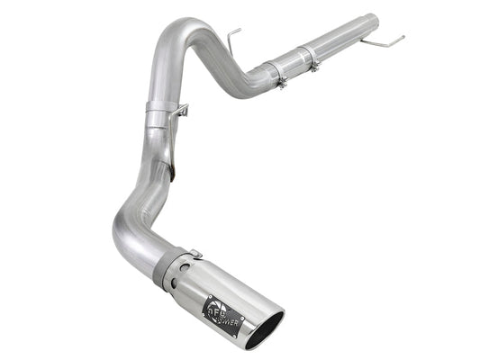 aFe Atlas 4in Aluminized Steel DPF-Back Exh 18-19 Ford F-150 V6-3.0L (td) w/ Polished Tip - Mammoth Racing -