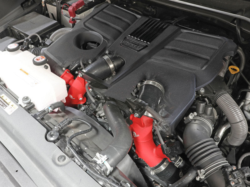 aFe 2022 Toyota Land Cruiser (J300) V6-3.5L (tt) BladeRunner 2.5in Aluminum Hot Charge Pipe - Red - Mammoth Racing -