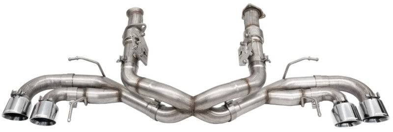 Corsa 2020 Corvette C8 3in Xtreme Cat-Back Exhaust 4.5in Pol Quad Tips - Deletes stock AFM Valve - Mammoth Racing -