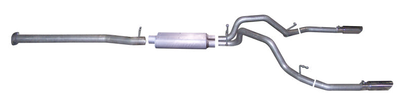 Gibson 08-09 Chevrolet Silverado 1500 LS 4.8l 2.25in Cat-Back Dual Split Exhaust - Aluminized - Mammoth Racing -