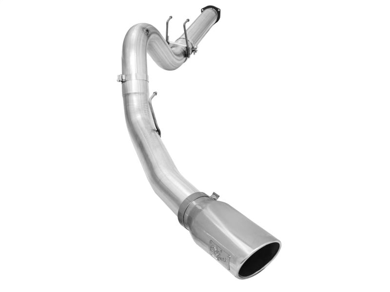 aFe Atlas Exhausts 5in DPF-Back Aluminized Steel Exhaust 2015 Ford Diesel V8 6.7L (td) Polished Tip - Mammoth Racing -