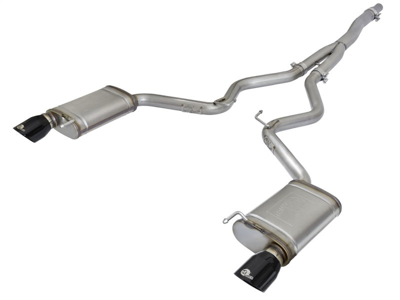 aFe MACHForce XP Exhausts Cat-Back SS-304 EXH w/ Black Tips 15-16 Ford Mustang EcoBoost 2.3L (t) - Mammoth Racing -