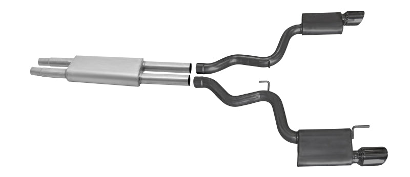 Gibson 15-17 Ford Mustang V6 3.7l 3in Cat-Back Dual Exhaust - Black Elite (Ceramic) - Mammoth Racing -