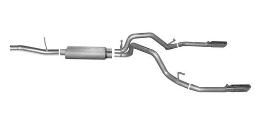 Gibson 10-13 GMC Sierra 1500 SLE 4.8l 2.25in Cat-Back Dual Split Exhaust - Stainless - Mammoth Racing -