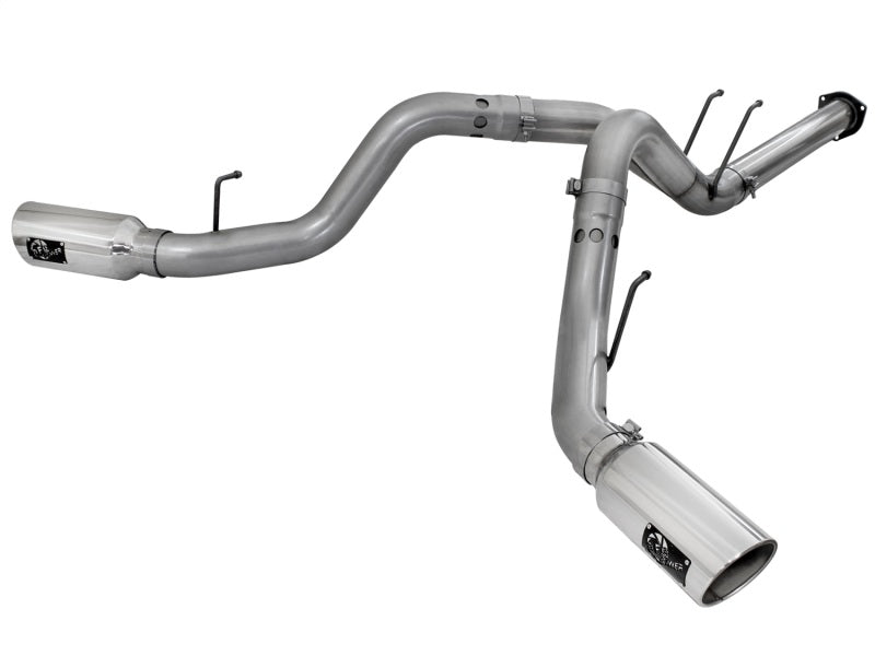 aFe LARGE BORE HD 4in 409-SS DPF-Back Exhaust w/Polished Tip 11-14 Ford Diesel Trucks V8-6.7L (td) - Mammoth Racing -
