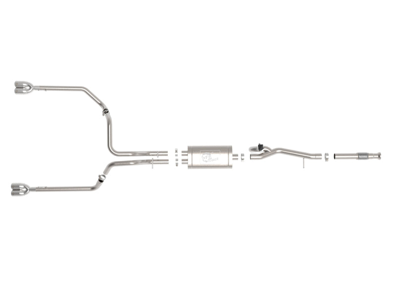 aFe Gemini XV 3in 304 SS Cat-Back Exhaust w/ Cutout 19-21 GM Silverado/Sierra 1500 V8- w/ Black Tips - Mammoth Racing -