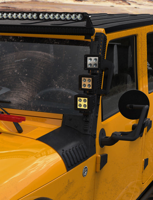 DV8 Offroad 2007-2018 Jeep JK A Pillar Mounted Rail System - Mammoth Racing -