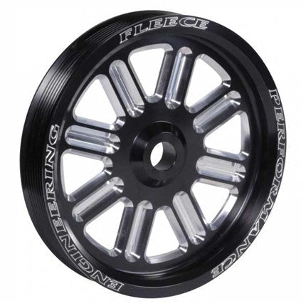Fleece Performance Dodge Cummins Dual Pump Spoke Pulley (For Use w/ FPE Dual Pump Bracket) Black - Mammoth Racing -