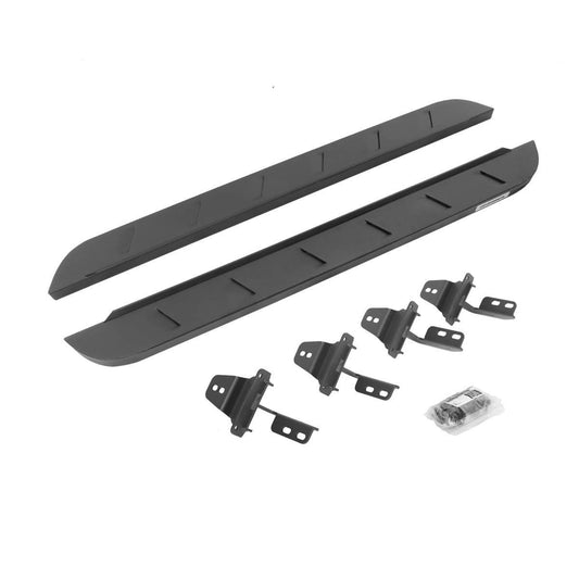 Go Rhino 07-18 Jeep Wrangler JK 2DR Rb10 Slim Running Boards Kit (Incl. Brackets) - Tex. Blk - Mammoth Racing -