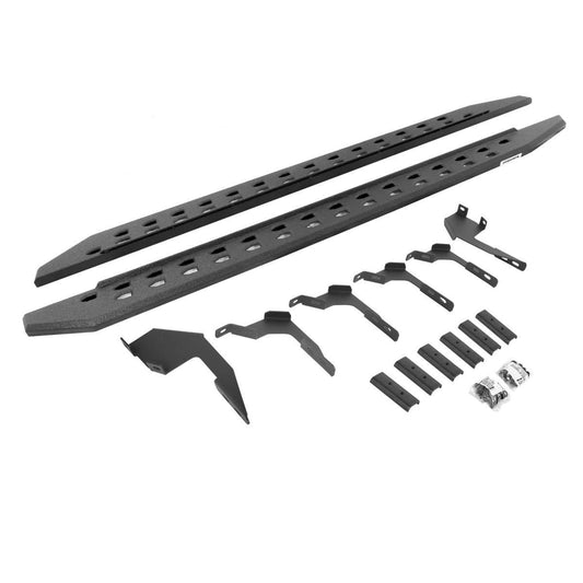 Go Rhino 19-22 Ford Ranger Crew Cab 4DR Rb20 Slim Running Boards Kit (w/Brackets) - Bedliner Coating - Mammoth Racing -