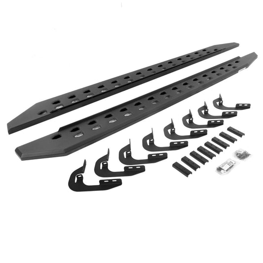 Go Rhino 15-19 GMC Sierra 2500/3500hd CC 4DR Rb20 Slim Running Boards Kit (w/Brackets) - Tex. Blk - Mammoth Racing -