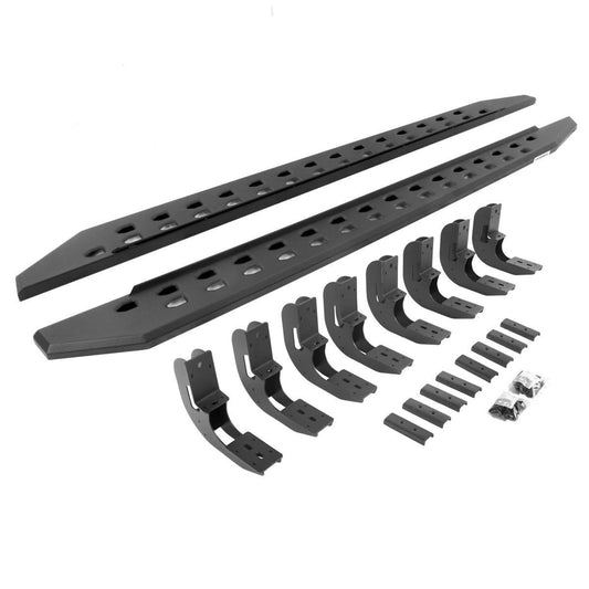 Go Rhino 19-22 GMC Sierra 1500 CC 4DR (New Bdy) Rb20 Slim Running Boards Kit (w/Brackets) - Tex. Blk - Mammoth Racing -