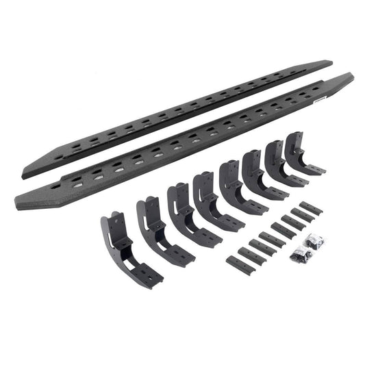 Go Rhino 19-22 GMC Sierra 1500 CC (New Bdy) Rb20 Slim Running Boards Kit (w/Brackets) - Bedliner Ct - Mammoth Racing -
