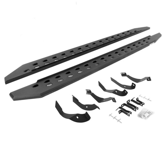 Go Rhino 15-19 GMC Sierra 2500/3500hd CC 4DR Dsl Rb20 Slim Running Boards Kit(w/Brackets) - Tex. Blk - Mammoth Racing -