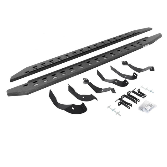Go Rhino 15-19 GMC Sierra 2500/3500hd CC Dsl Rb20 Slim Running Boards Kit (w/Brackets) - Bedliner Ct - Mammoth Racing -