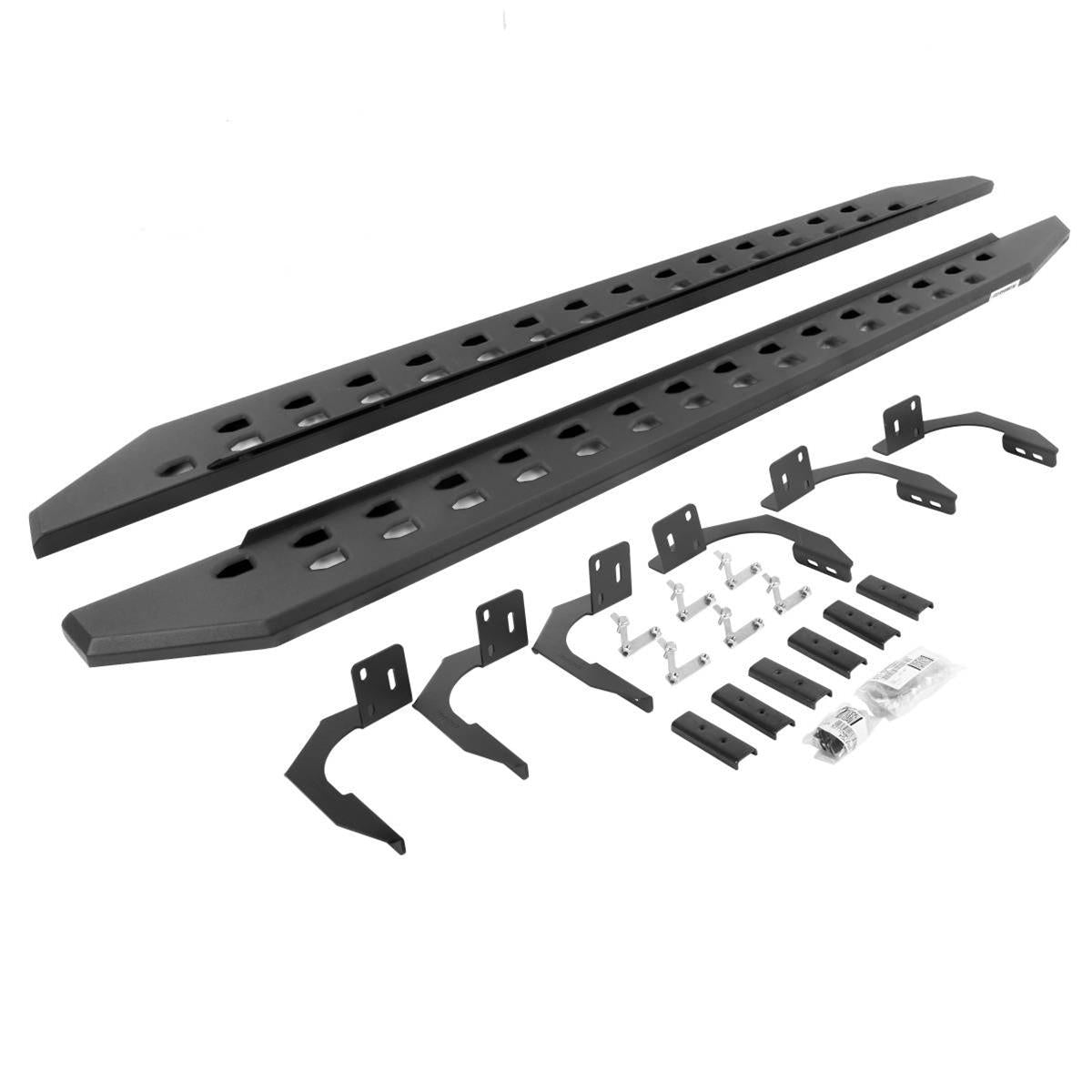 Go Rhino 09-14 Dodge Ram 1500 QC 4DR Rb20 Slim Running Boards Kit (Incl. Brackets) - Tex. Blk - Mammoth Racing -