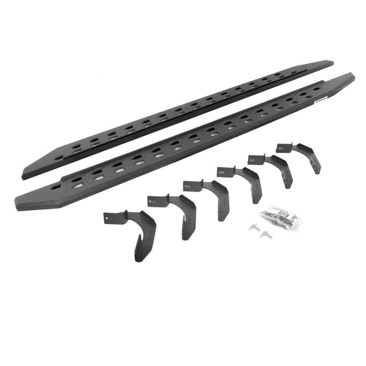 Go Rhino 04-14 Ford F-150 Super Crew 4DR Rb20 Slim Running Boards Kit (w/Brackets) - Bedliner Coat - Mammoth Racing -