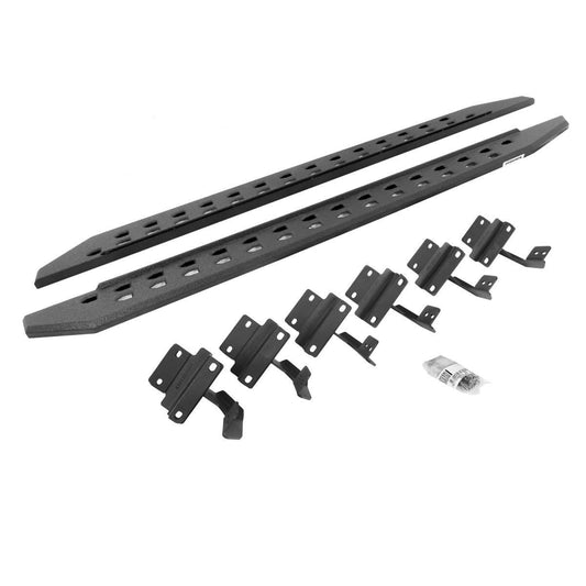 Go Rhino 15-22 Ford F-150 (17-22 Raptor) SC Rb20 Slim Running Boards Kit (w/Brackets) - Bedliner Ct - Mammoth Racing -