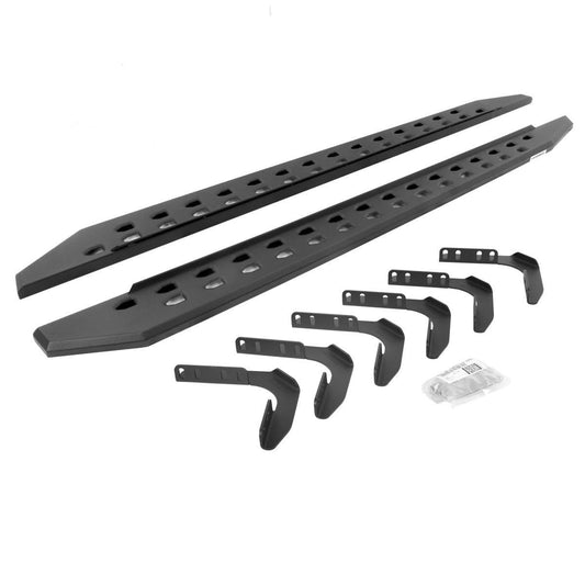 Go Rhino 99-16 Ford F-250 / F-350 Super Cab 4DR Rb20 Slim Running Boards Kit (w/Brackets) - Tex. Blk - Mammoth Racing -