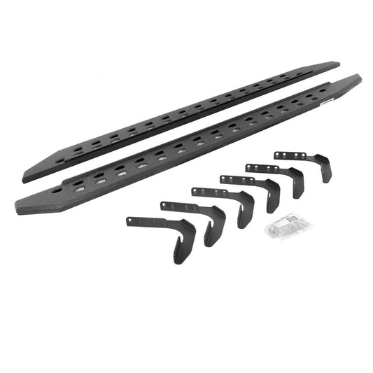Go Rhino 99-16 Ford F-250 / F-350 CC 4DR Rb20 Slim Running Boards Kit (w/Brackets) - Bedliner Coat - Mammoth Racing -