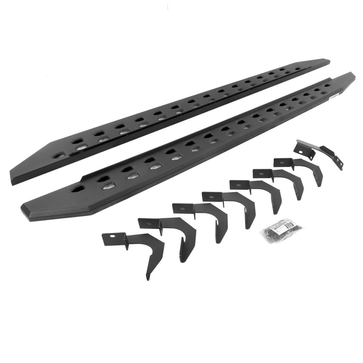 Go Rhino 15-22 GMC Canyon CC 4DR Rb20 Slim Running Boards Kit (w/Brackets) - Tex. Blk - Mammoth Racing -