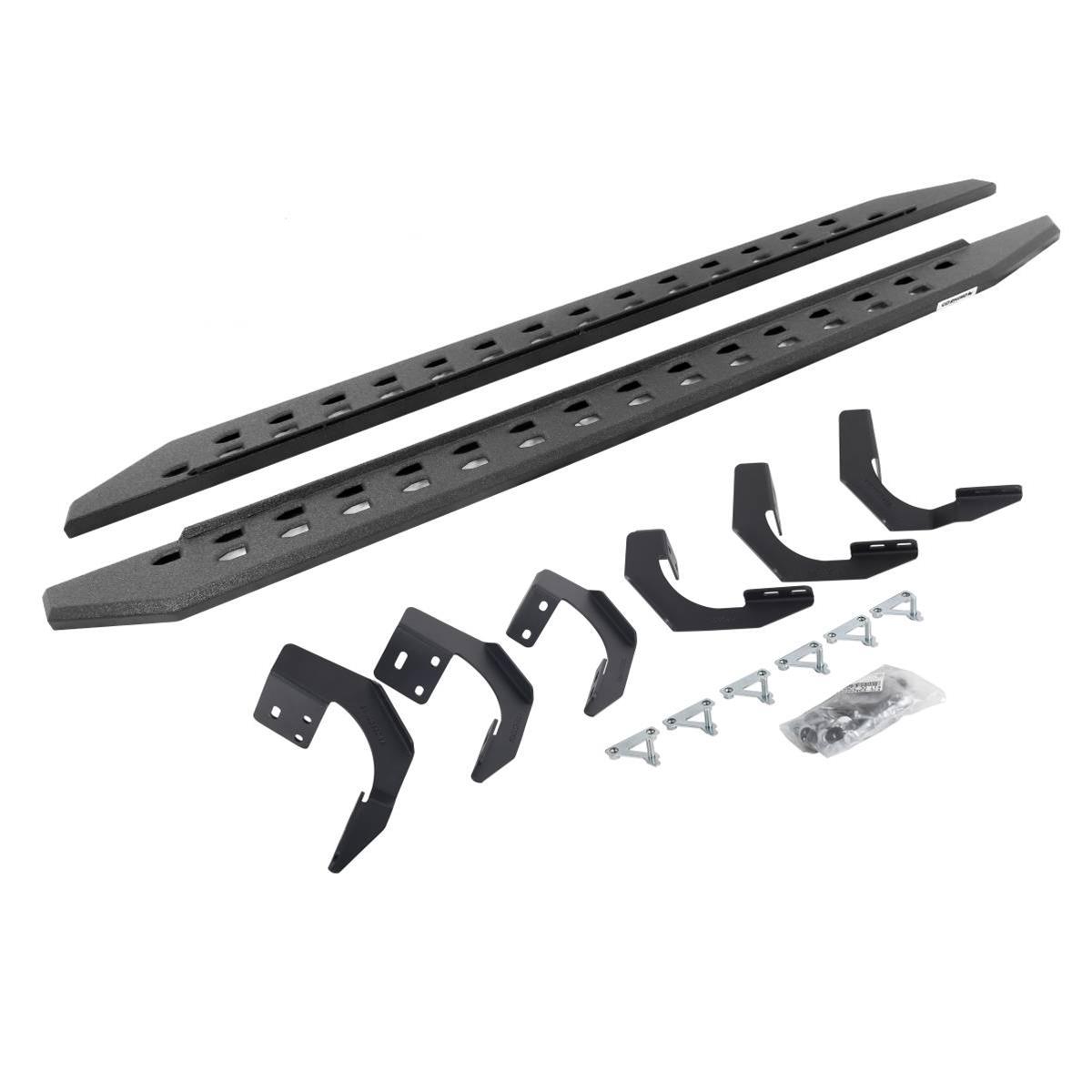 Go Rhino 15-22 Ram 1500 QC 4DR (Clssc Bdy) Rb20 Slim Running Boards Kit (w/Brackets) - Bedliner Coat - Mammoth Racing -