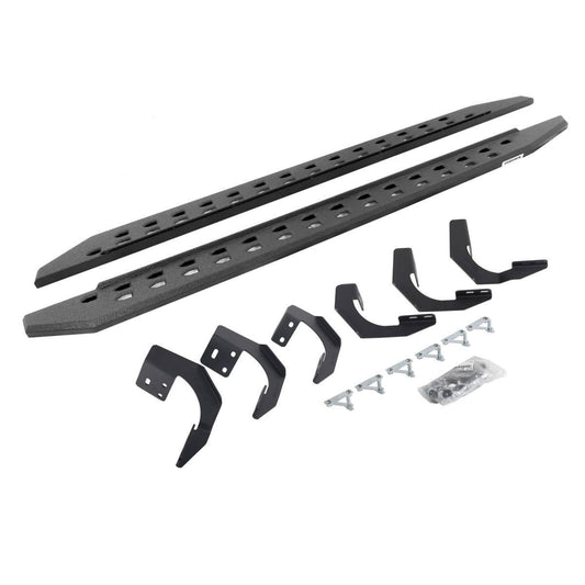Go Rhino 15-22 Ram 1500 QC 4DR (Clssc Bdy) Rb20 Slim Running Boards Kit (w/Brackets) - Bedliner Coat - Mammoth Racing -