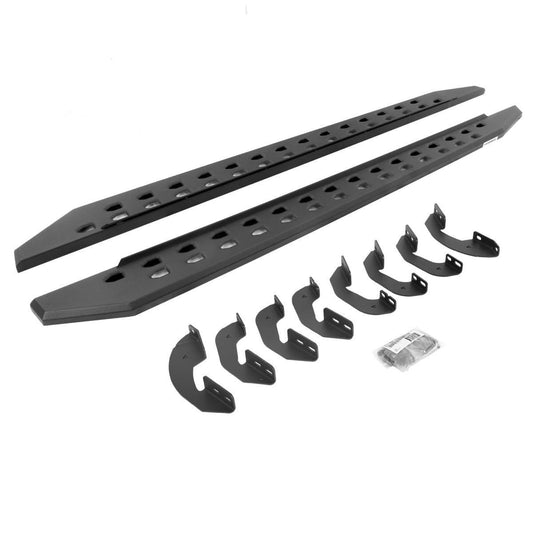 Go Rhino 07-21 Toyota Tundra Crew Max 4DR Rb20 Slim Running Boards Kit (Incl. Brackets) - Tex. Blk - Mammoth Racing -