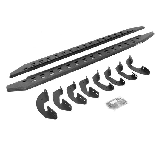 Go Rhino 07-21 Toyota Tundra Crew Max 4DR Rb20 Slim Running Boards Kit (w/Brackets) - Bedliner Coat - Mammoth Racing -