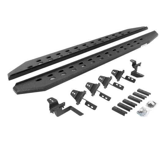 Go Rhino 07-18 Jeep Wrangler JK 4DR Rb20 Slim Running Boards Kit (Incl. Brackets) - Bedliner Coating - Mammoth Racing -