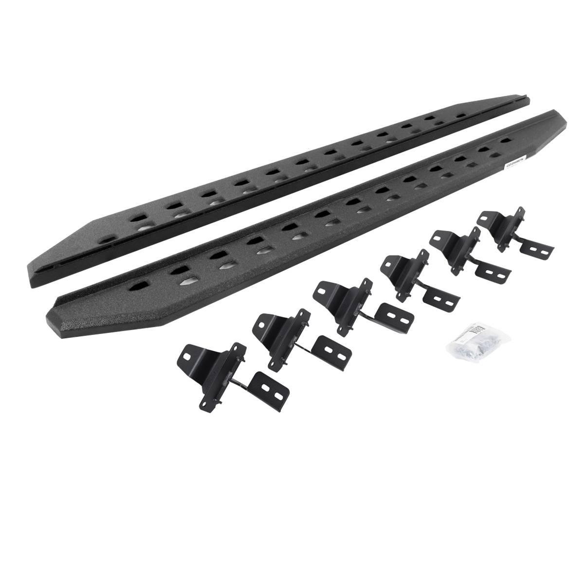 Go Rhino 18-22 Jeep Wrangler JLU 4DR Rb20 Slim Running Boards Kit (Incl. Brackets) - Bedliner Coat - Mammoth Racing -