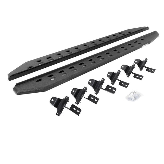 Go Rhino 18-22 Jeep Wrangler JLU 4DR Rb20 Slim Running Boards Kit (Incl. Brackets) - Bedliner Coat - Mammoth Racing -