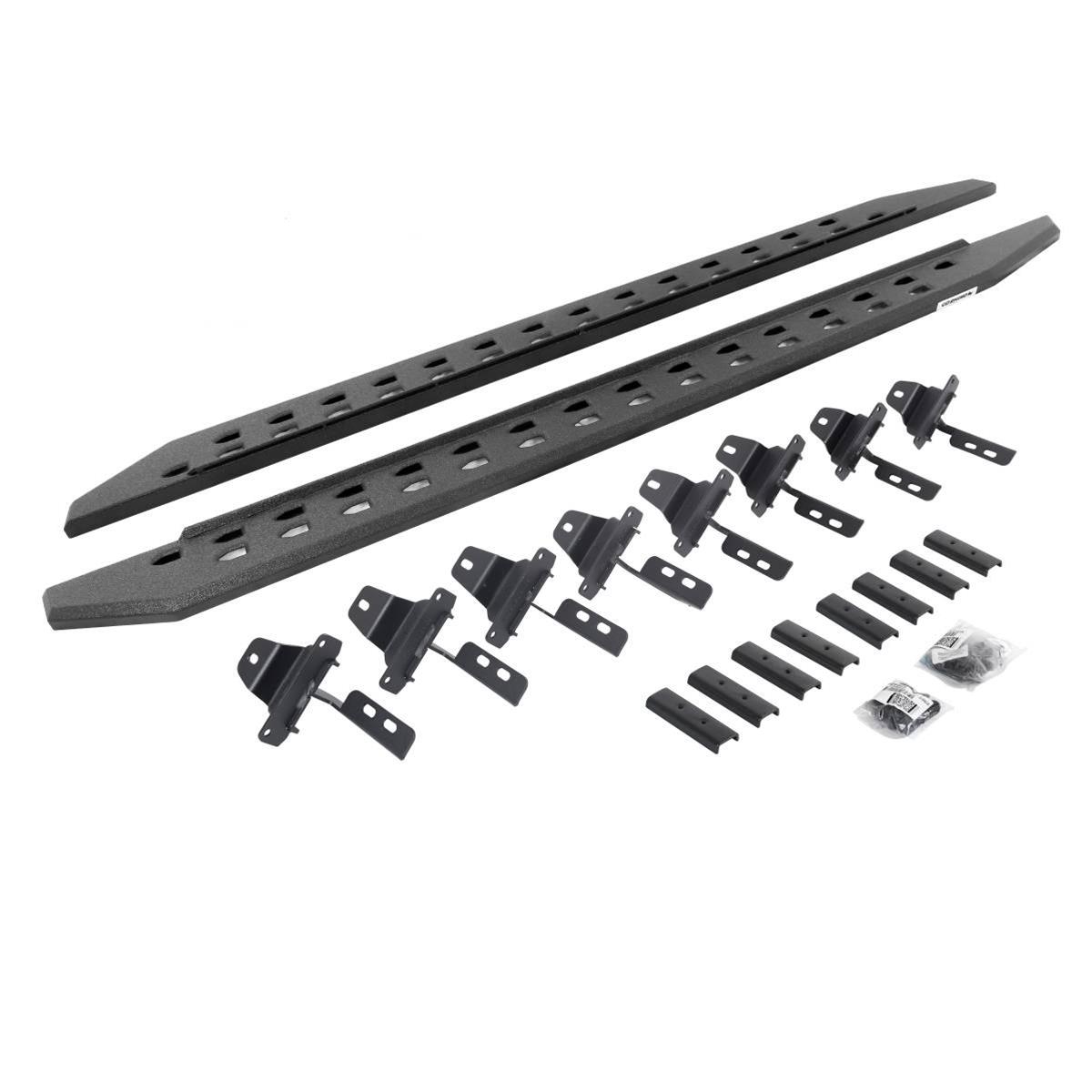 Go Rhino 20-22 Jeep Gladiator JT 4DR Rb20 Slim Running Boards Kit (Incl. Brackets) - Bedliner Coat - Mammoth Racing -