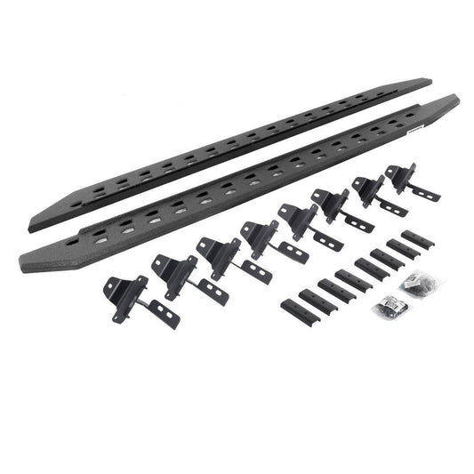 Go Rhino 20-22 Jeep Gladiator JT 4DR Rb20 Slim Running Boards Kit (Incl. Brackets) - Bedliner Coat - Mammoth Racing -