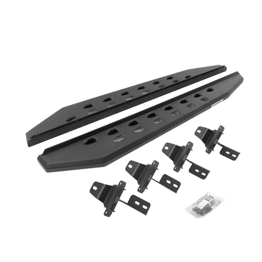 Go Rhino 18-22 Jeep Wrangler JL 2DR Rb20 Slim Running Boards Kit (Incl. Brackets) - Tex. Blk - Mammoth Racing -