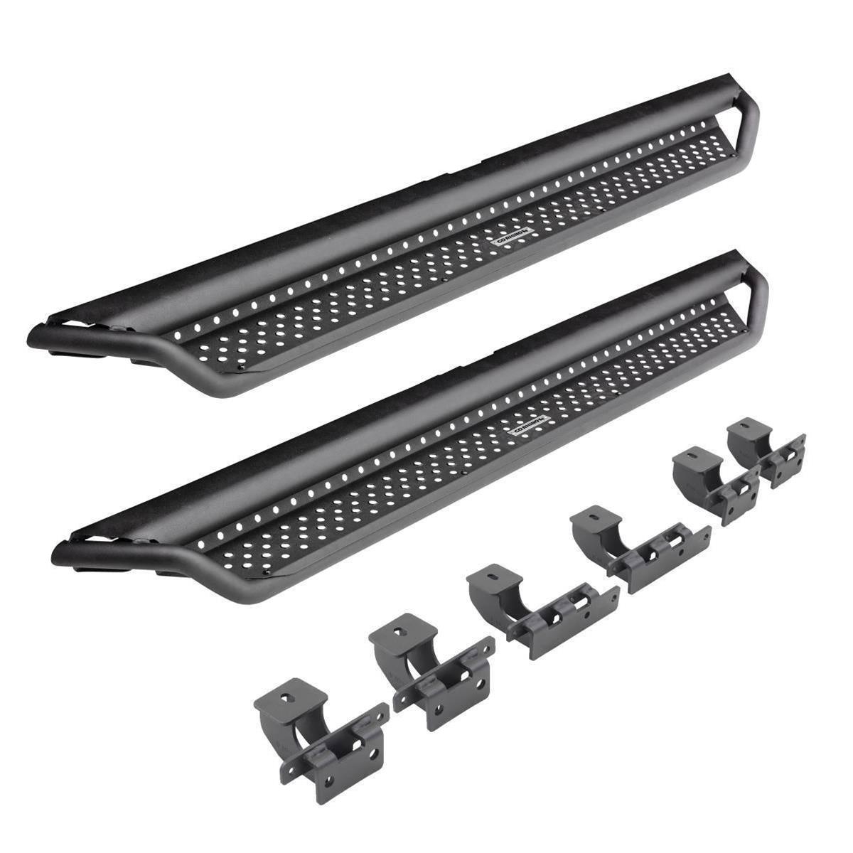 Go Rhino 2022 Toyota Tundra Crew Max Dominator Extreme D1 SideSteps Complete Kit w/SideStep + Brkts - Mammoth Racing -