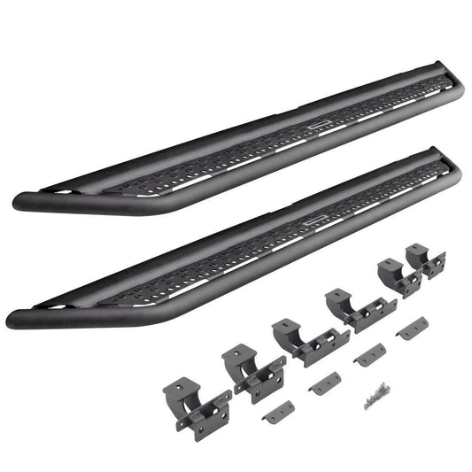 Go Rhino 2022 Toyota Tundra DC 4dr Dominator Extreme D6 SideSteps Kit w/SideStep + Brkts - Tex. Blk - Mammoth Racing -